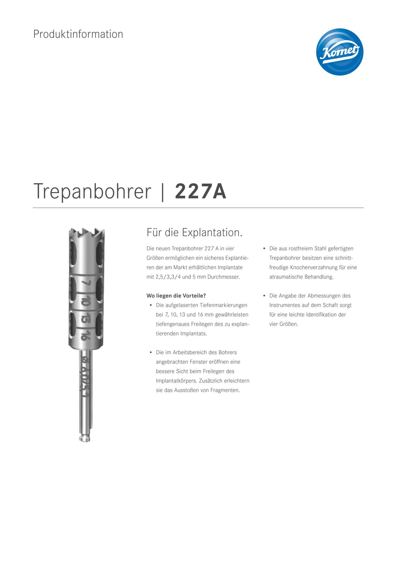 PI | 227A – Komet Dental, Surgical Burs & Bone Mills