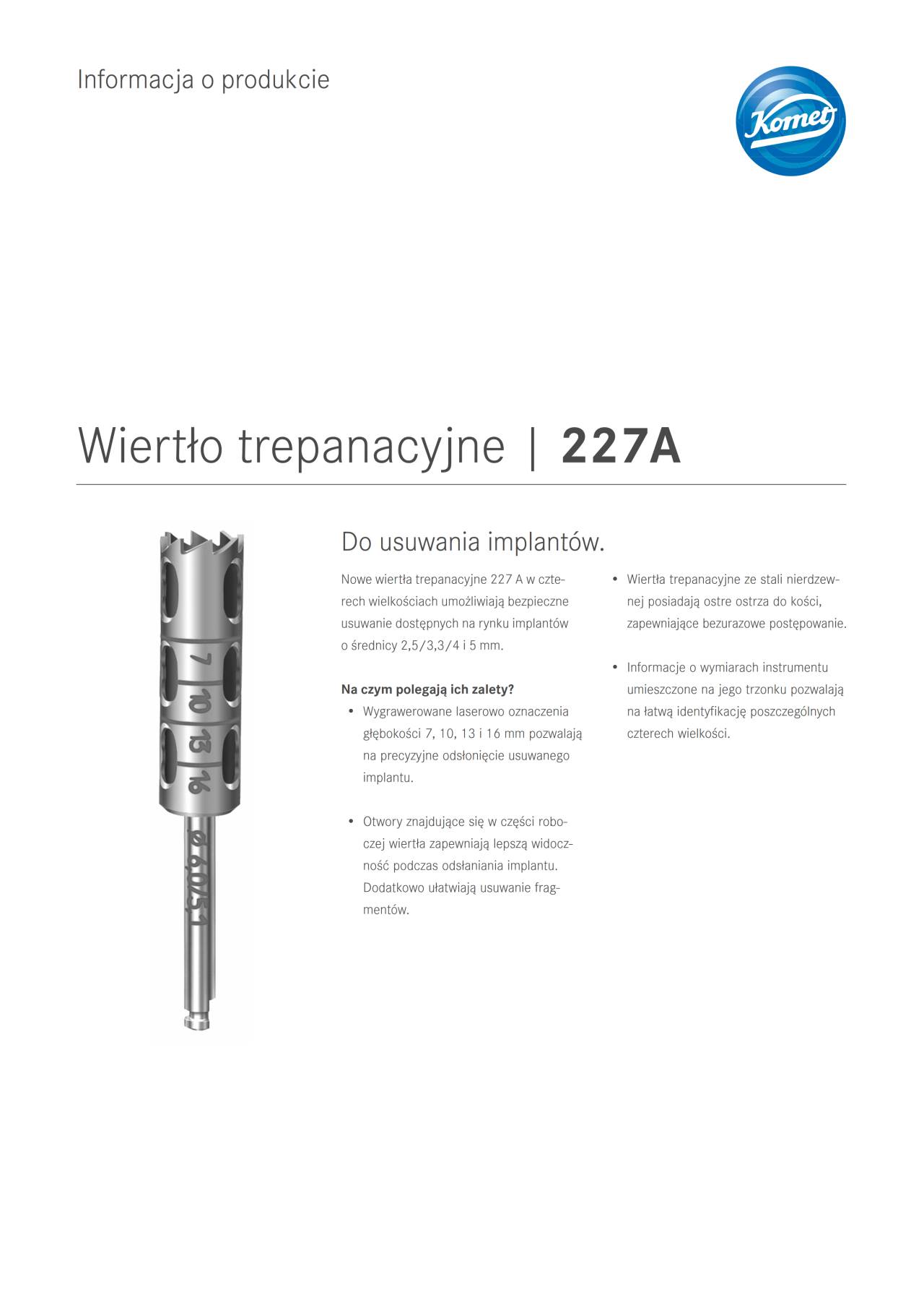 PI | 227A – Komet Dental, Surgical Burs & Bone Mills