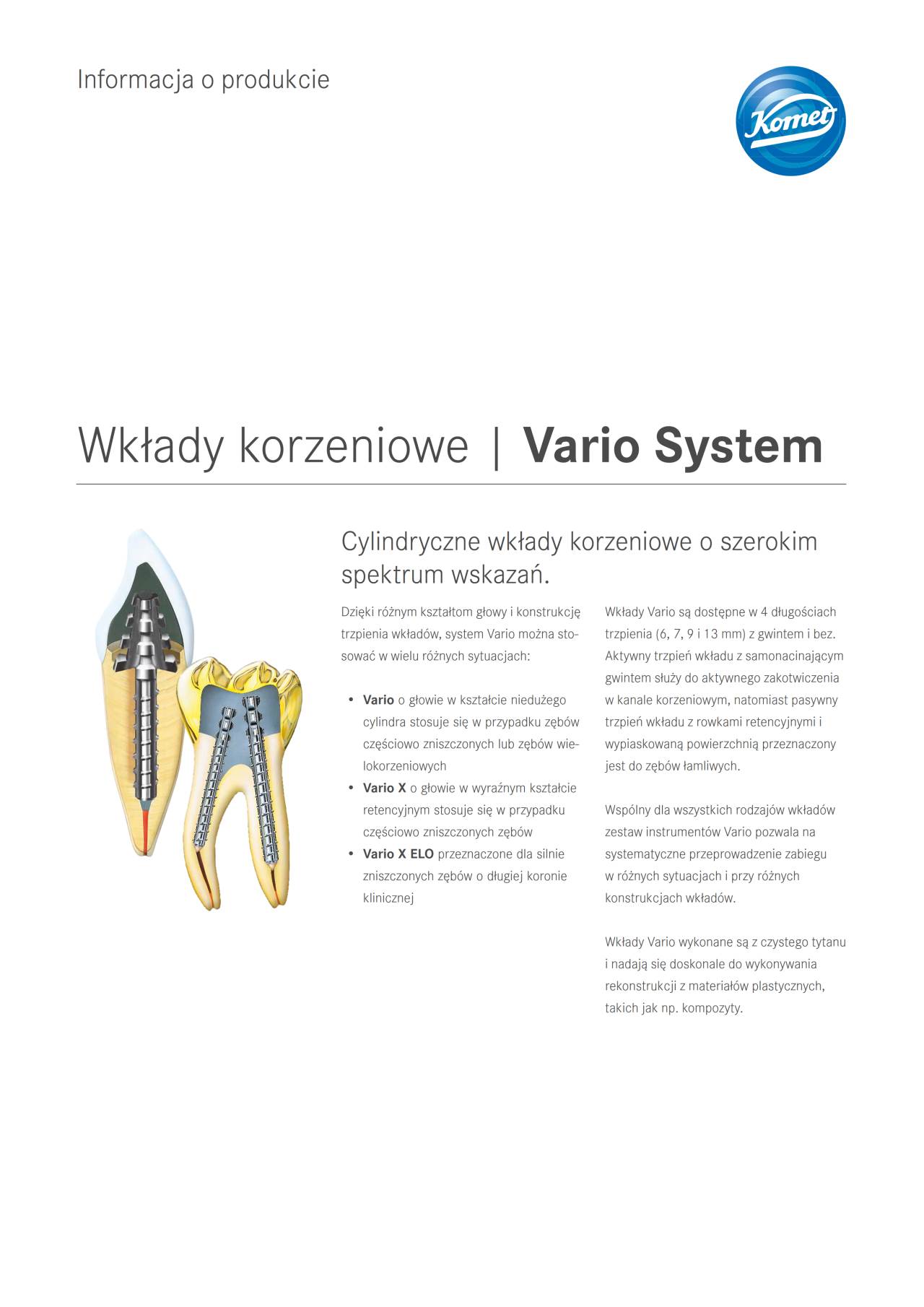 PI | Vario System – Komet Dental, Post Systems