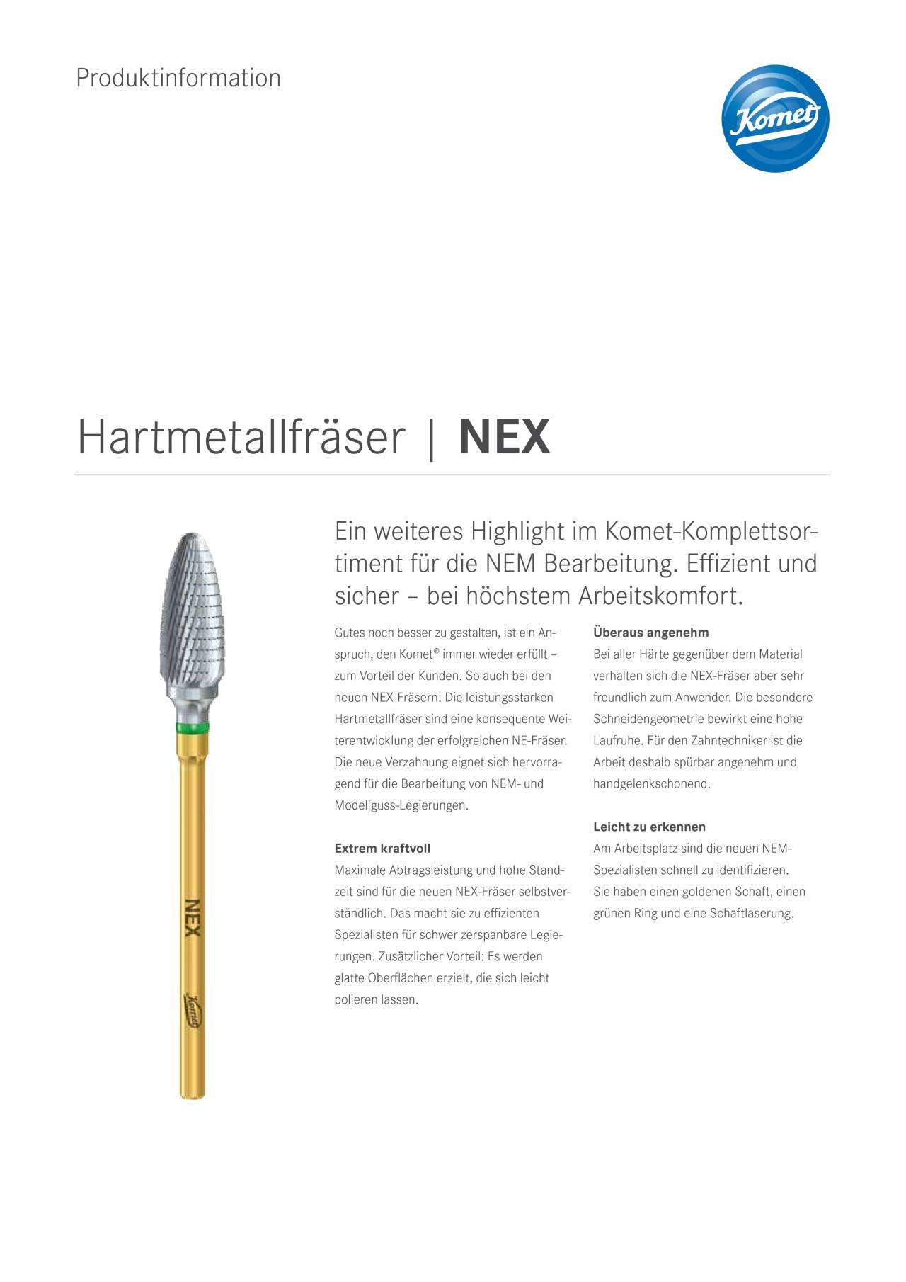 PI | NEX Fräser – Komet Dental, Carbide Burs