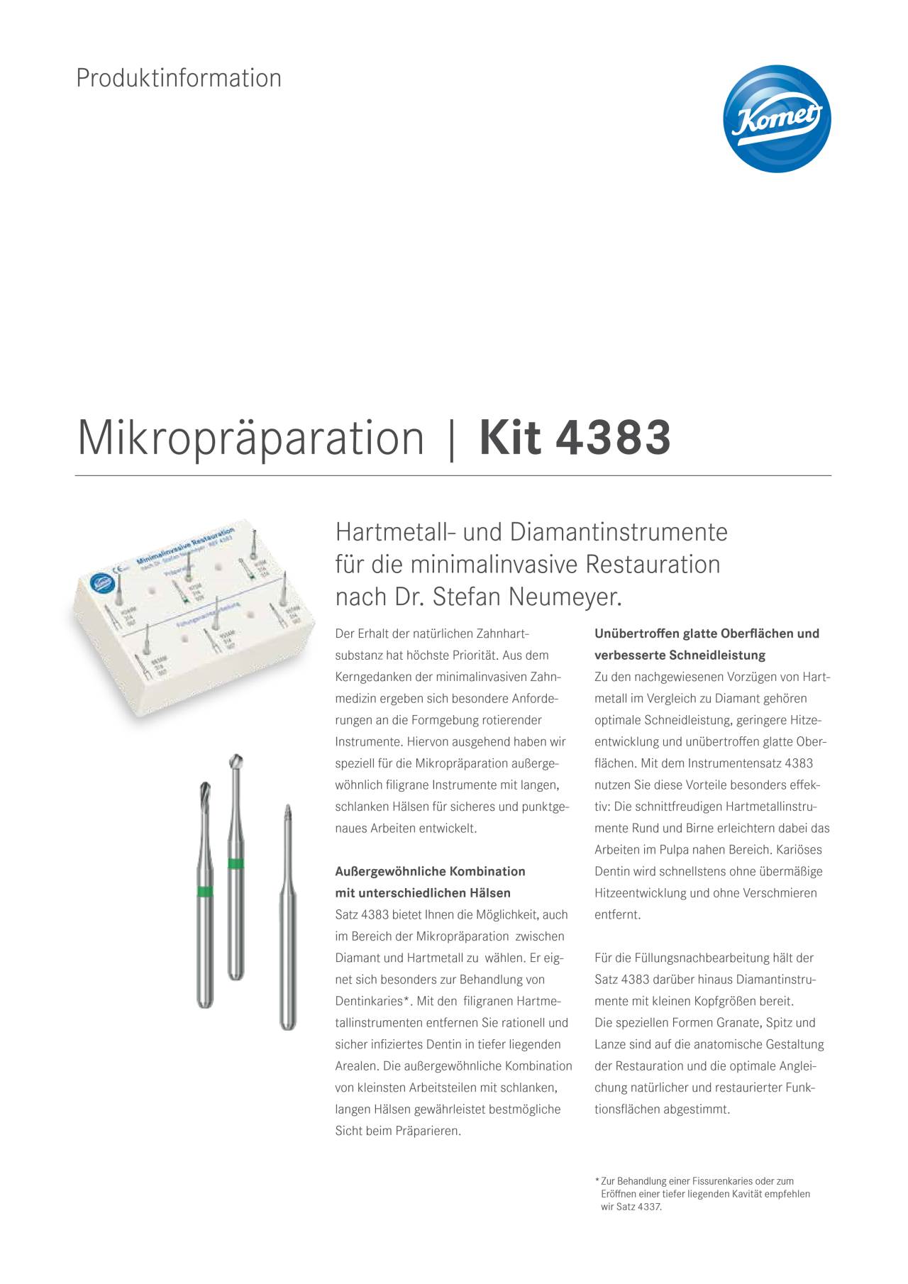 PI | Set 4383 – Komet Dental, Bur Kits & Sets