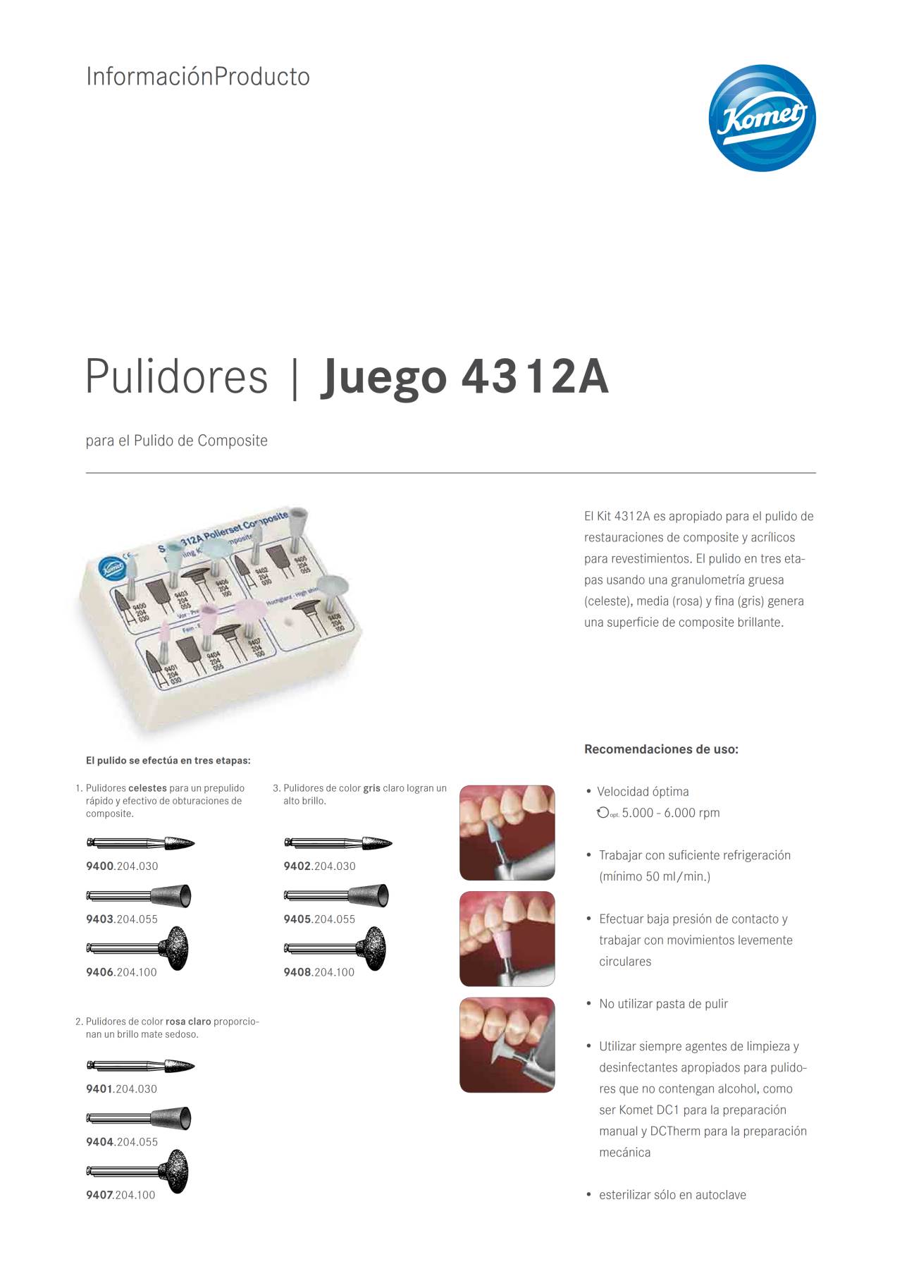 PI | Set 4312A &amp; Set 4313B – Komet Dental, Polishing Points & Cups