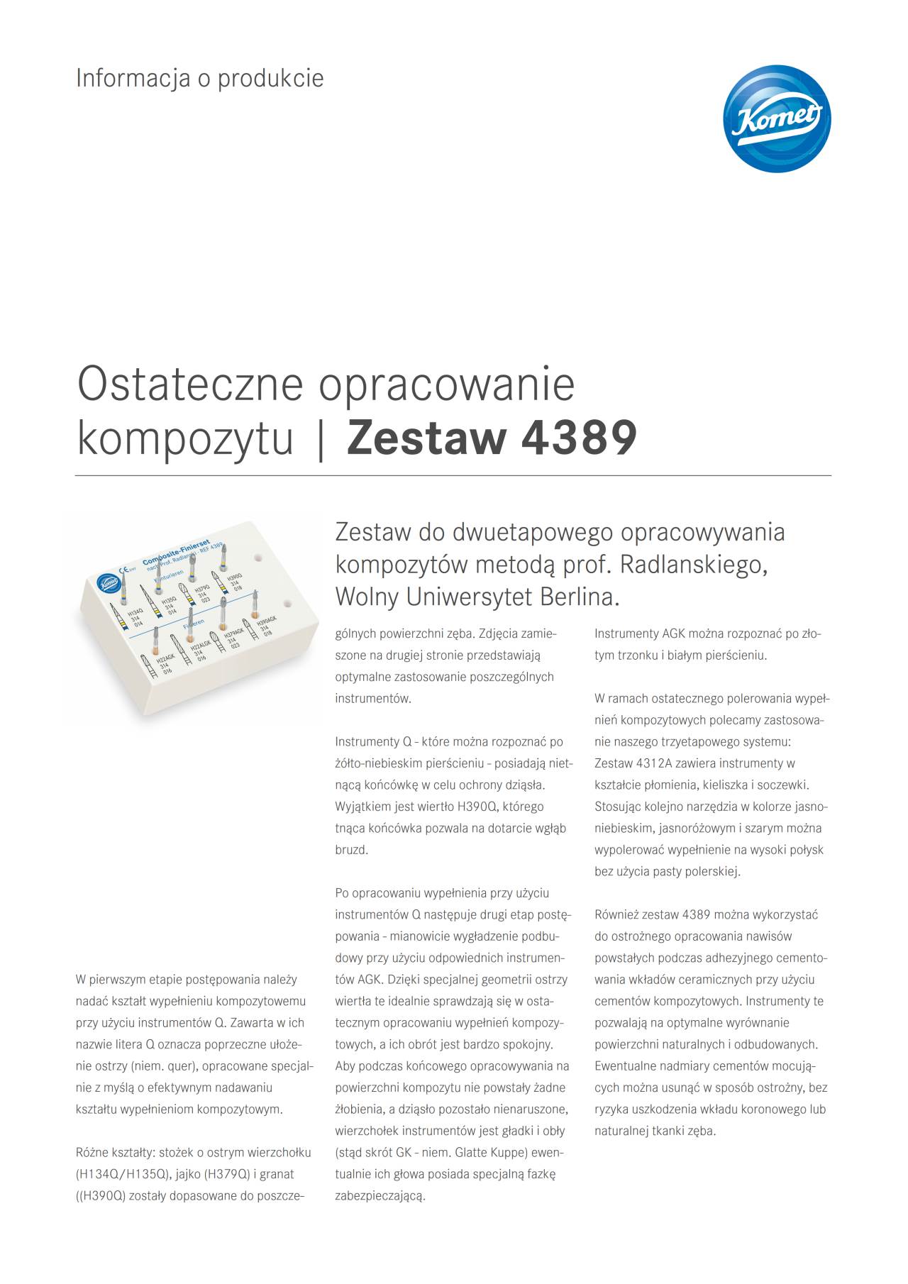 PI | Set 4389 – Komet Dental, Finishing Kits