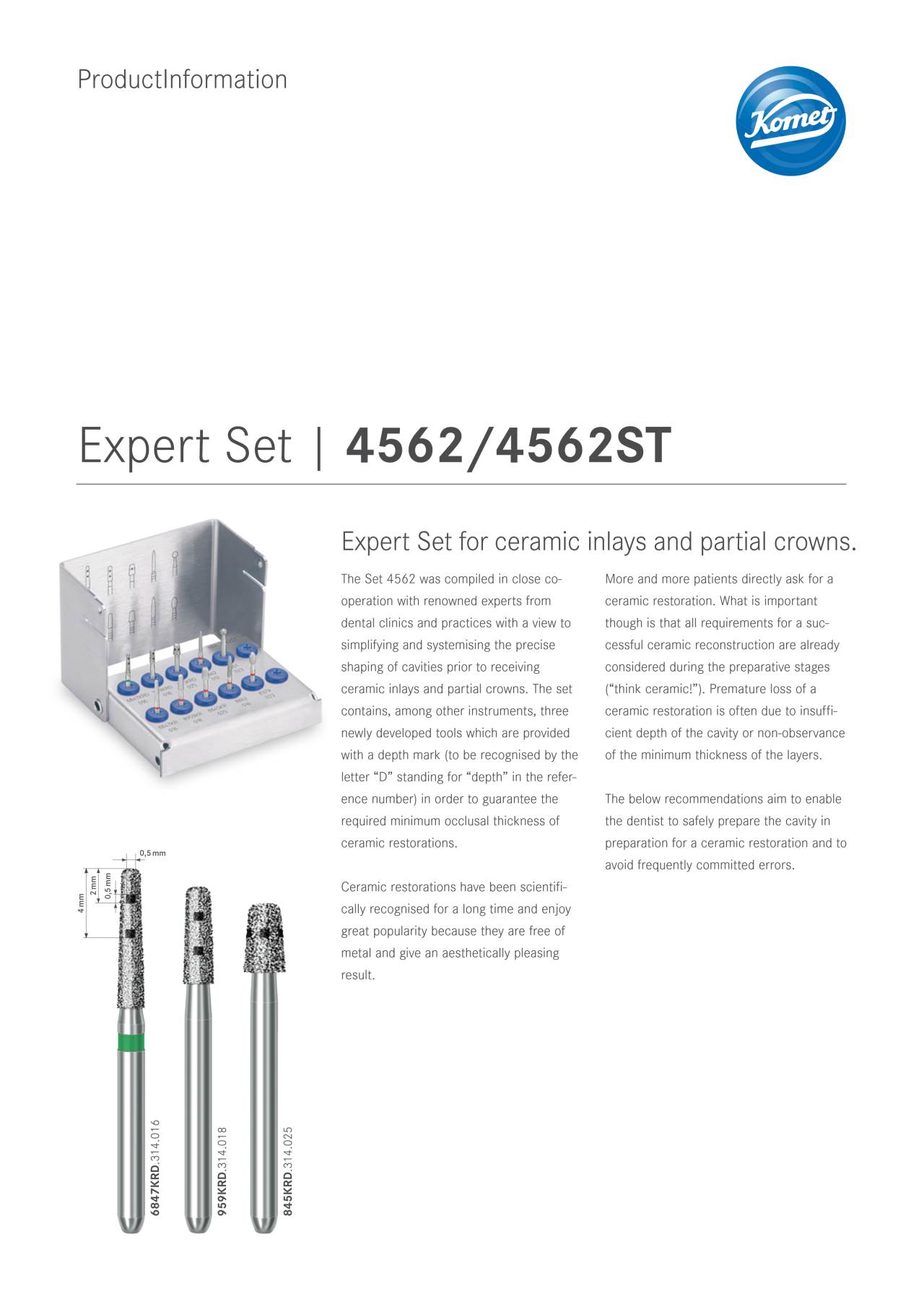 PI | 4562/4562ST – Komet Dental, Bur Kits & Sets