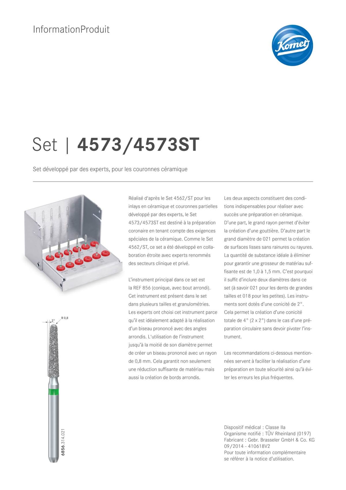 Information Produit | Set 4573 &amp; 4573ST – Komet Dental, Bur Stands