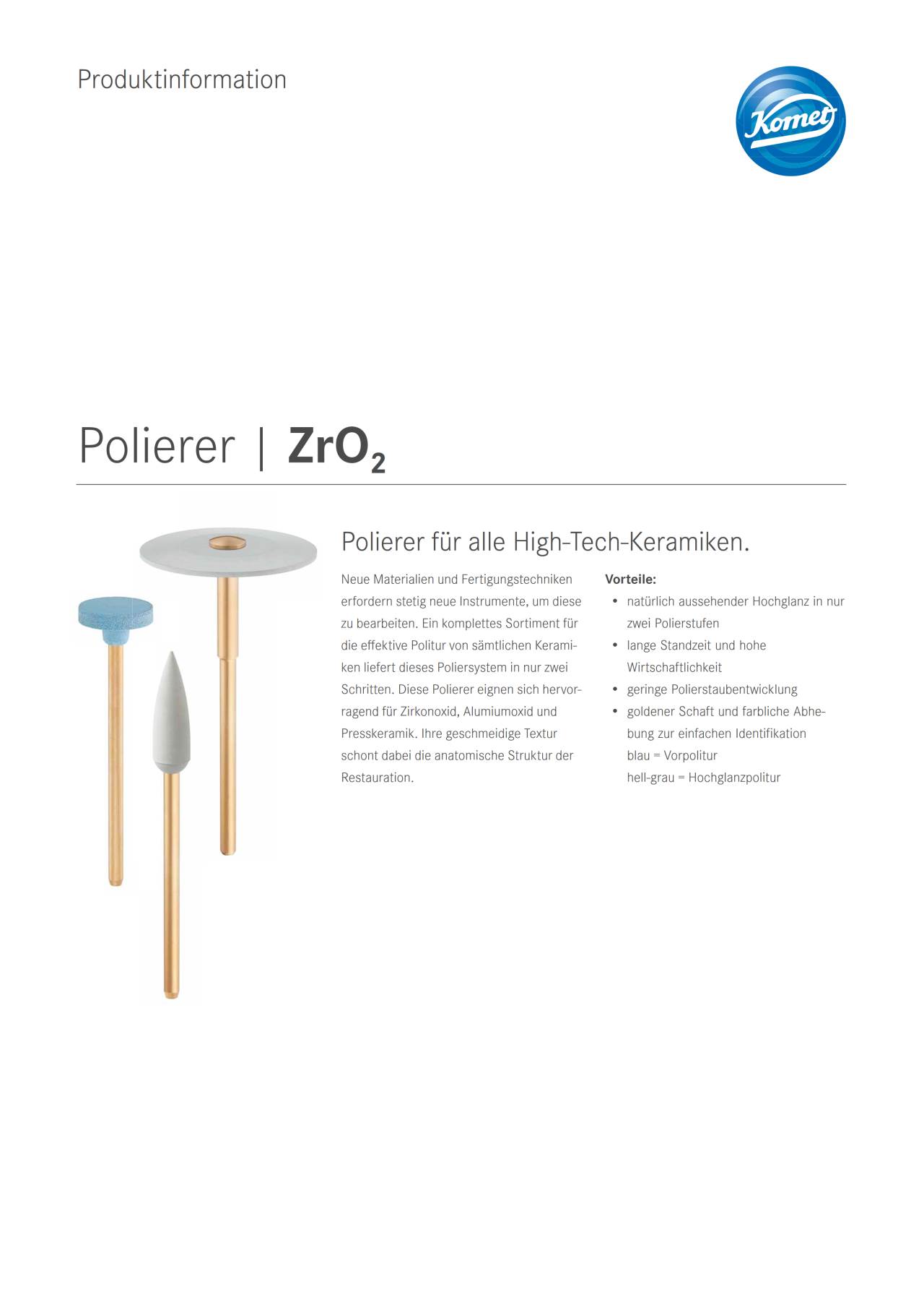 PI | ZrO2-Polierer – Komet Dental, Polishing Points & Cups