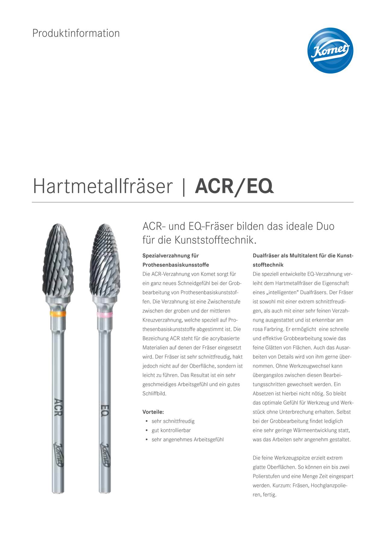 PI | ACR/EQ – Komet Dental, Lab Rotary Instruments