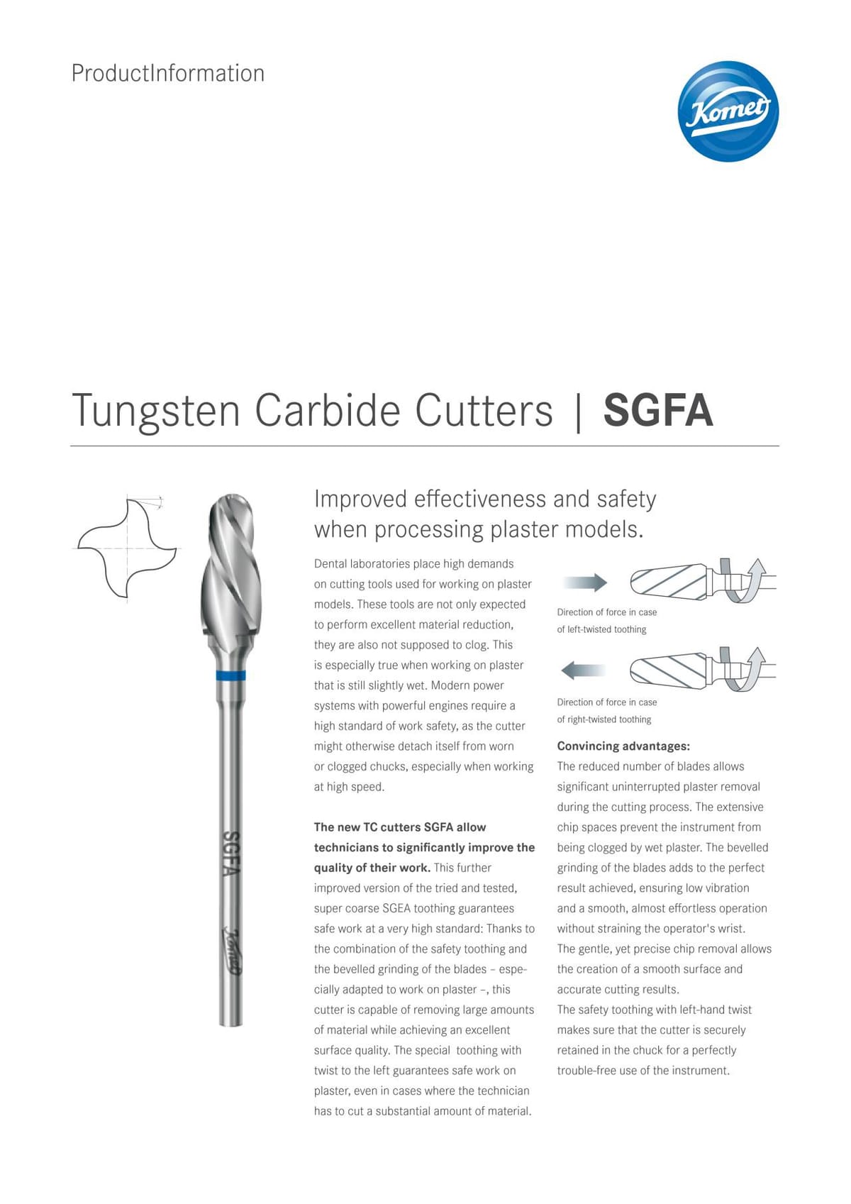 PI | Tungsten Carbide Cutters SGFA – Komet Dental, Rotierende Instrumente Labor
