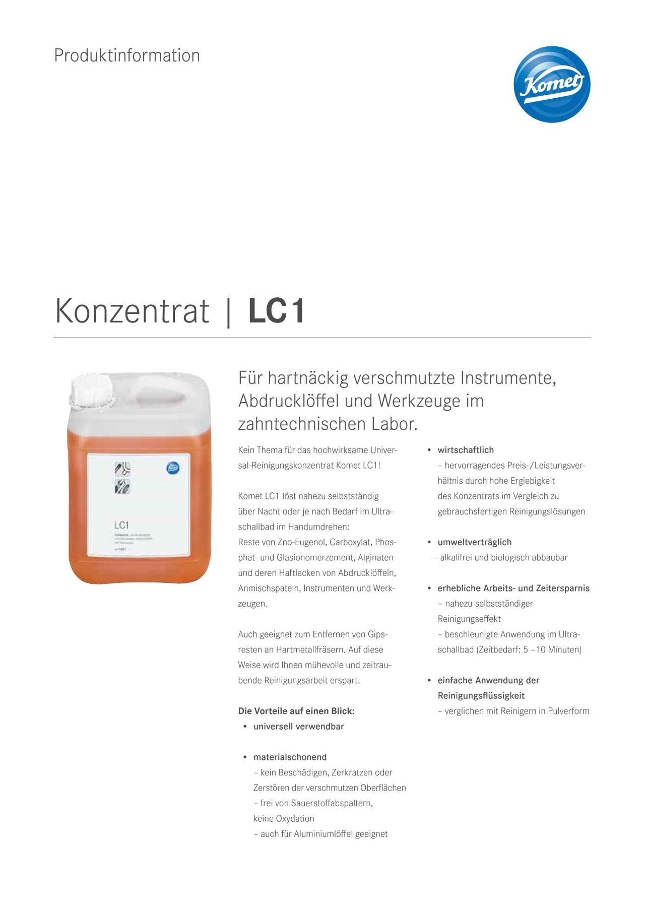 PI | LC1 – Komet Dental, Lab Chemicals & Solutions