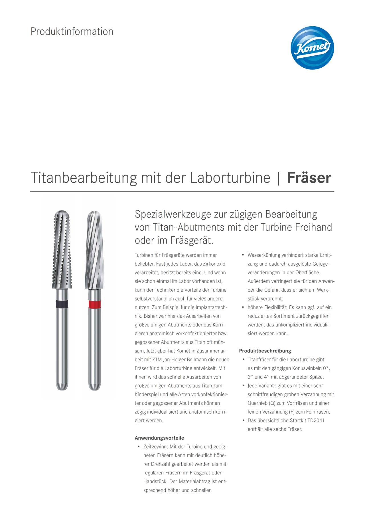 PI | Titanfräser – Komet Dental, Lab Rotary Instruments