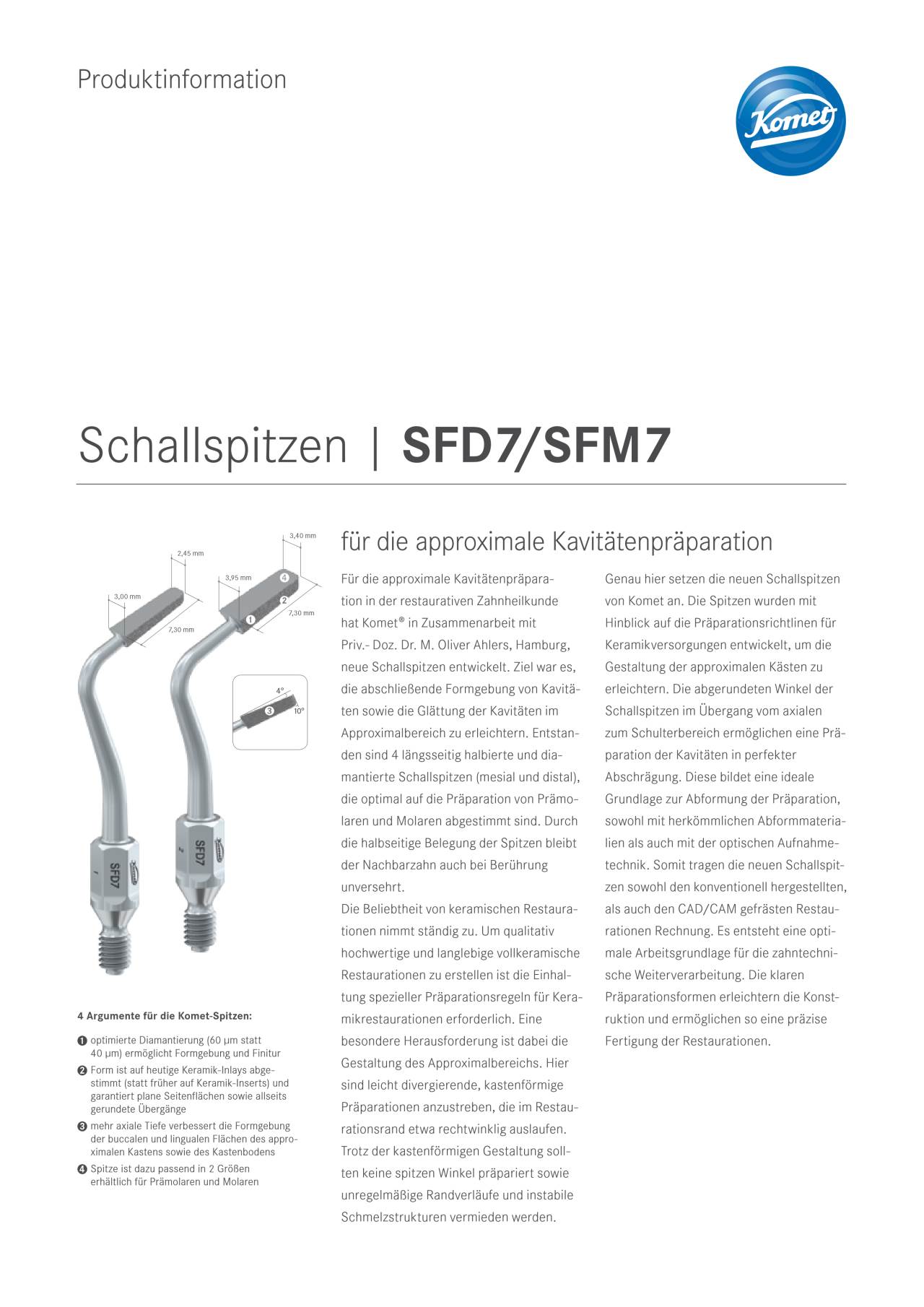 PI | Schallspitzen SFD7/SFM7 – Komet Dental, Surgical Burs & Bone Mills