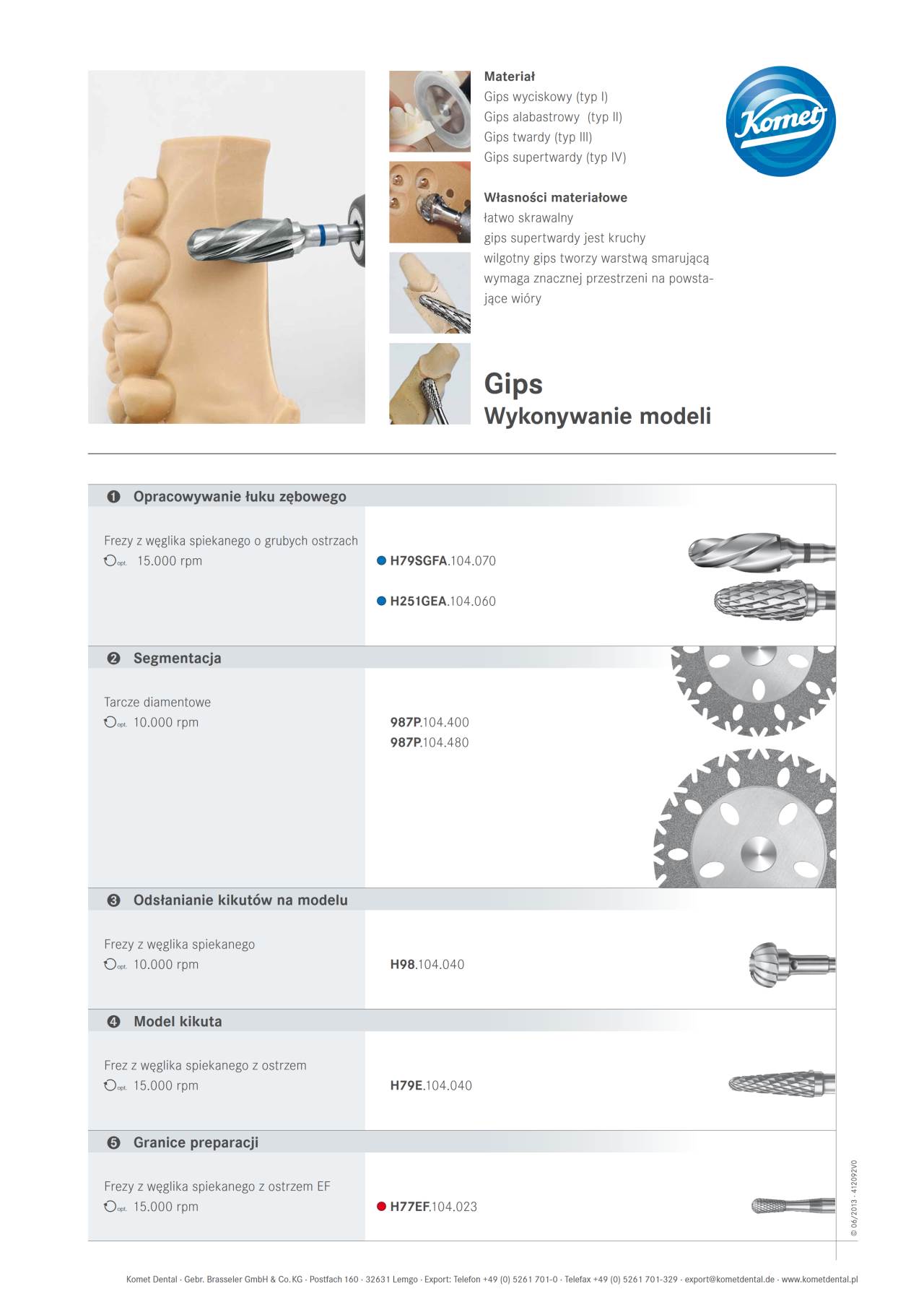 ZT Anwendungshilfen | Satz – Komet Dental, Lab Hand Instruments