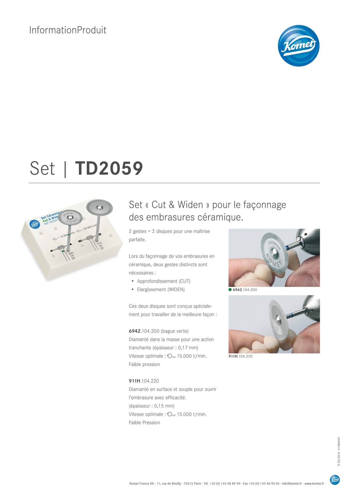 Information Produit | Set TD2059 – Komet Dental, Polishing Discs and Strips