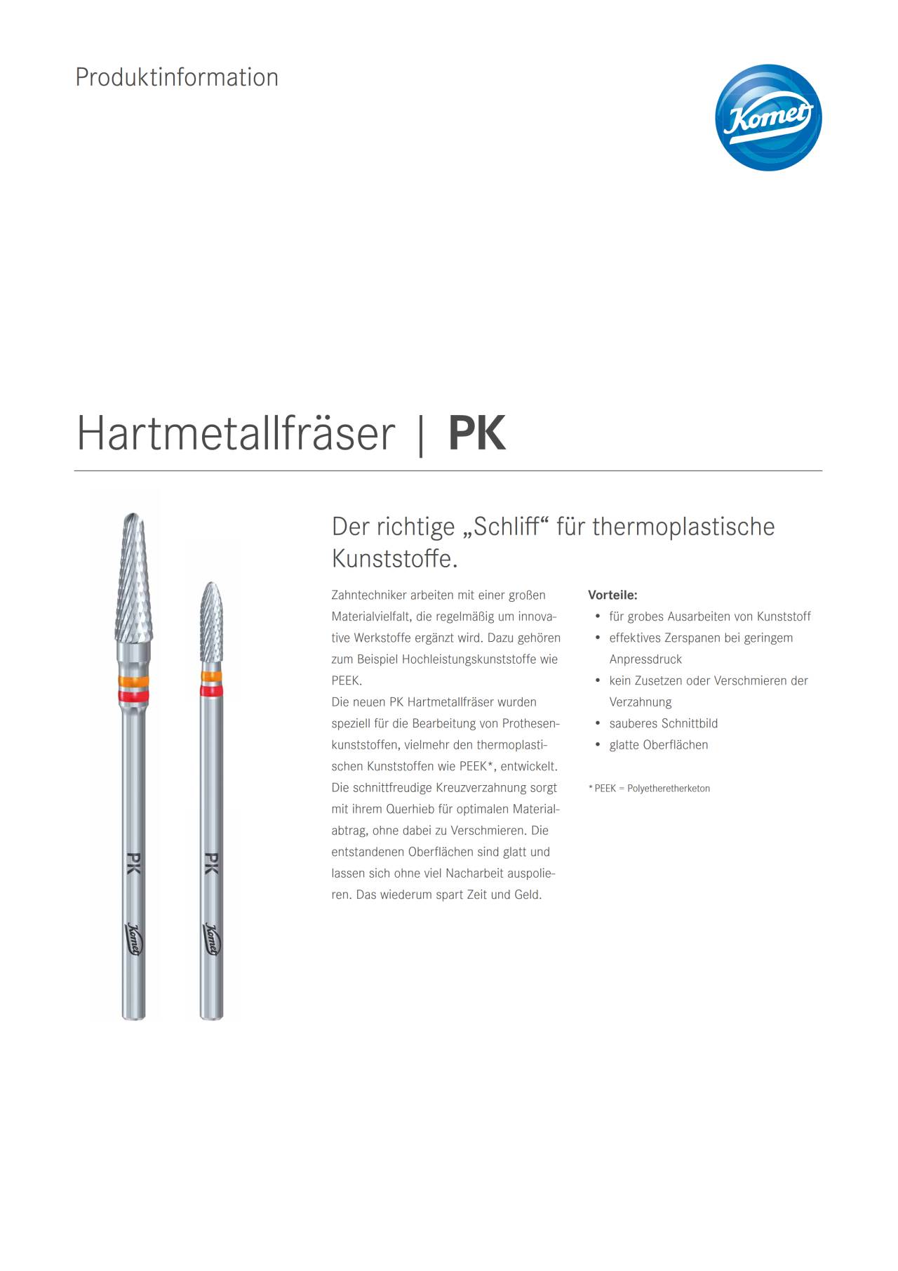 PI | Hartmetallfräser | PK – Komet Dental, Carbide Burs