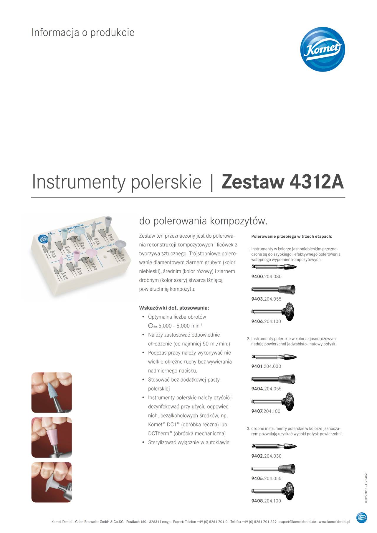 PI | Set 4312A – Komet Dental, Polishing Points & Cups