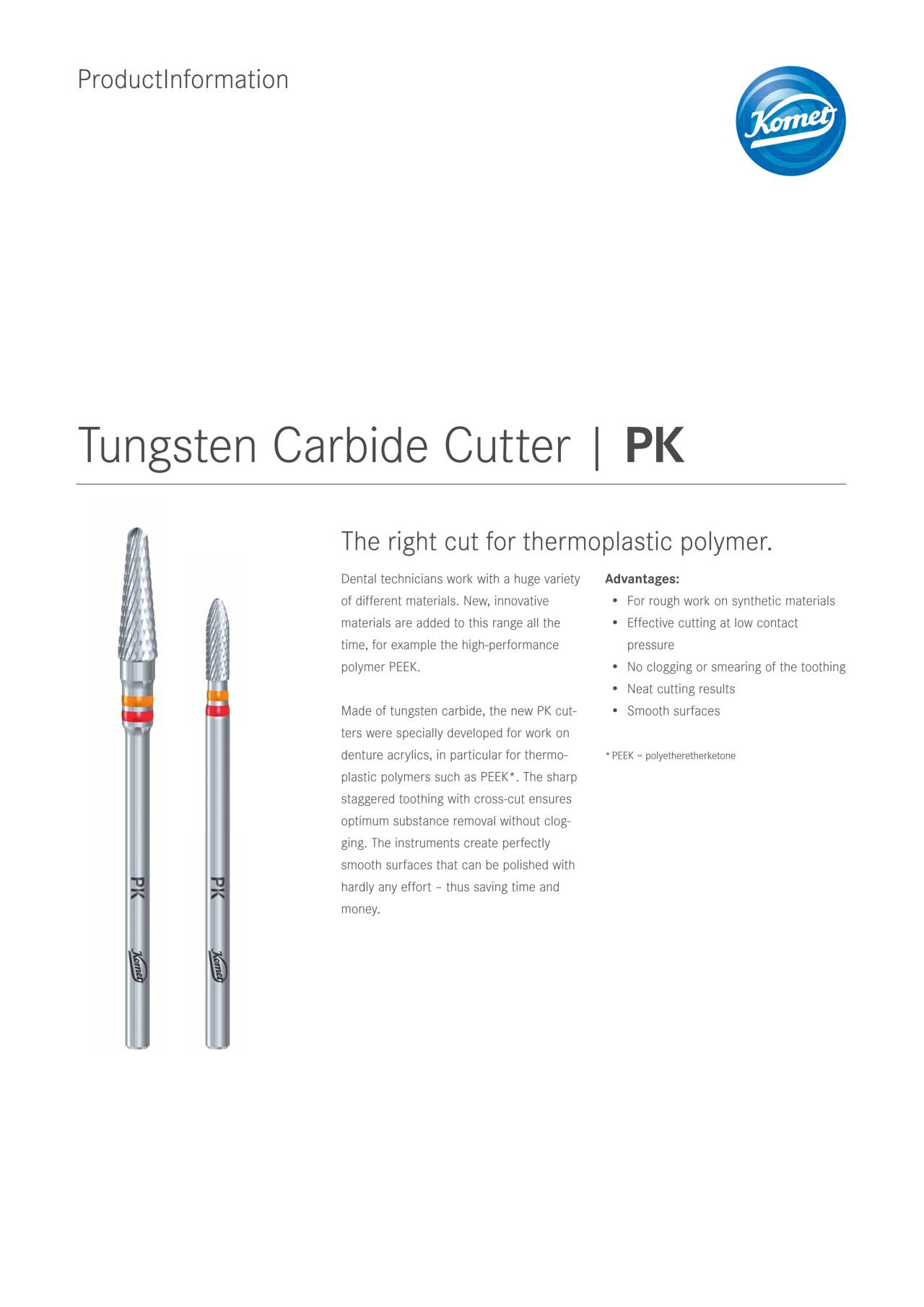 PI | Tungsten Carbide Cutter PK – Komet Dental, Carbide Burs