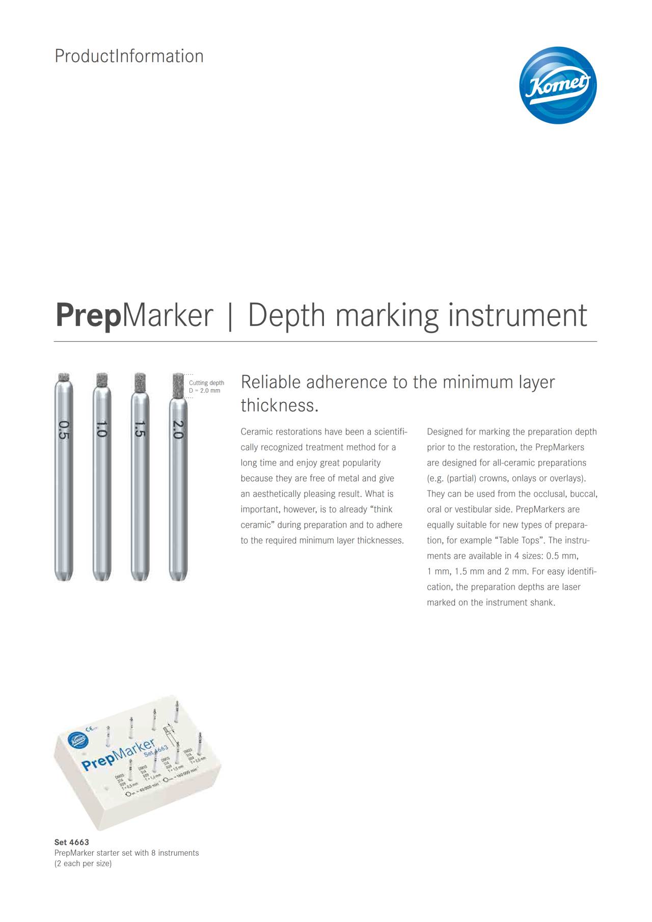 PI | PrepMarker Depth marking instrument – Komet Dental, Probes & Diagnostic Instruments