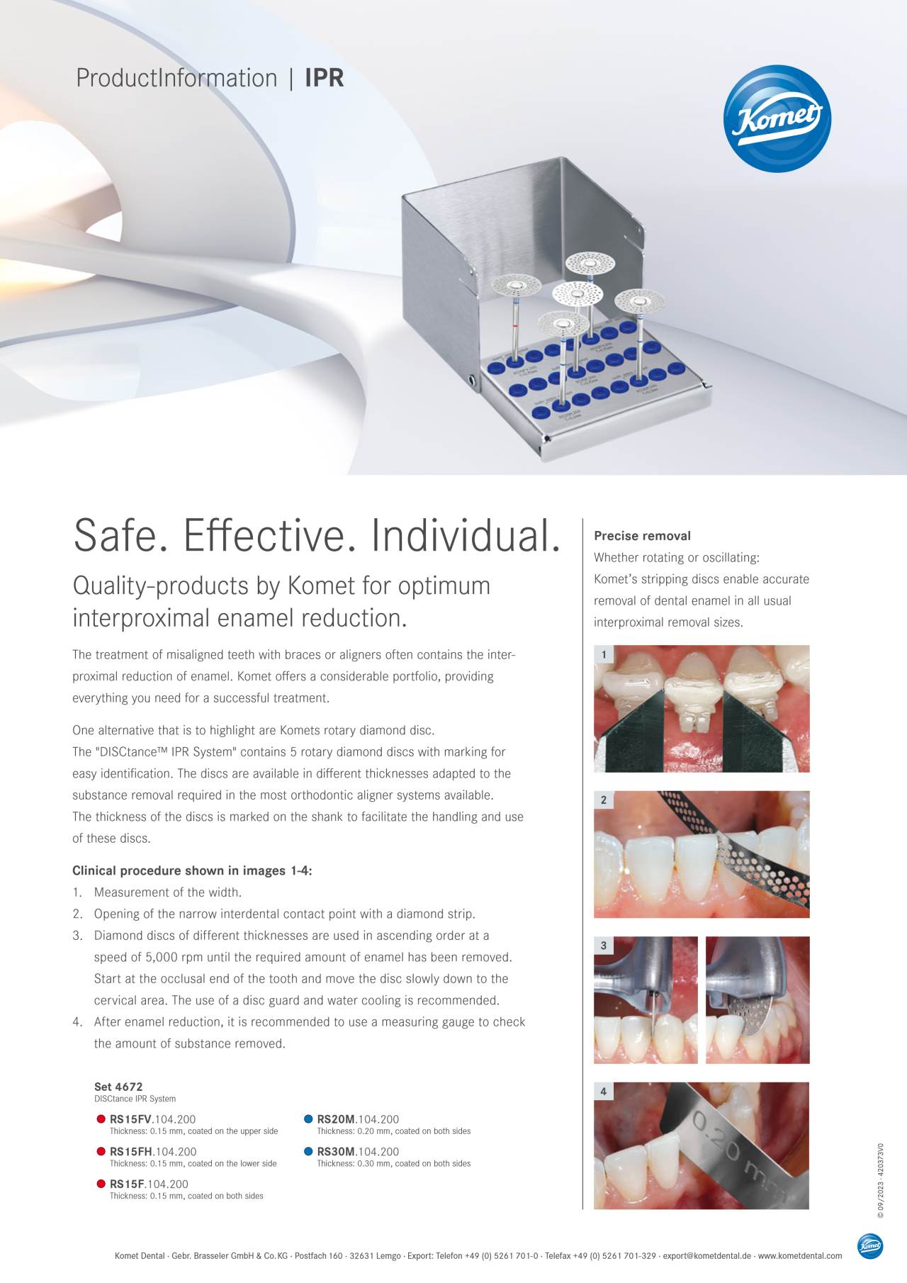 PI | 4672 | IPR System – Komet Dental, Orthodontic Pliers & Instruments