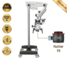 PrimaDNT Microscope Premium, mobile stand, NuVar 10 – Labomed Europe b.v., Loupes & Headlamps