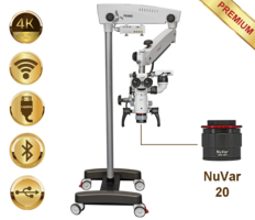 PrimaDNT Microscope Premium, mobile stand, NuVar 20 – Labomed Europe b.v., Loupes & Headlamps