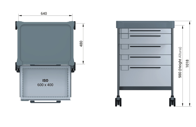 Trolley for Mu microscope (without the microscope) – Labomed Europe b.v., Laboratory Equipment