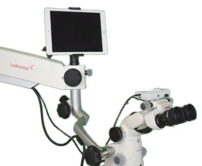 iPad holder for Magna, Prima & Mu – Labomed Europe b.v., Loupes and Microscopes