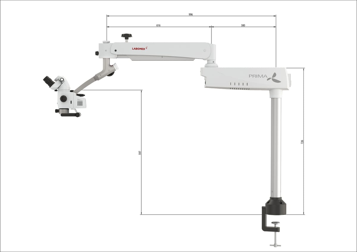 Prima Mu trainer with table mount – Labomed Europe b.v., Loupes and Microscopes