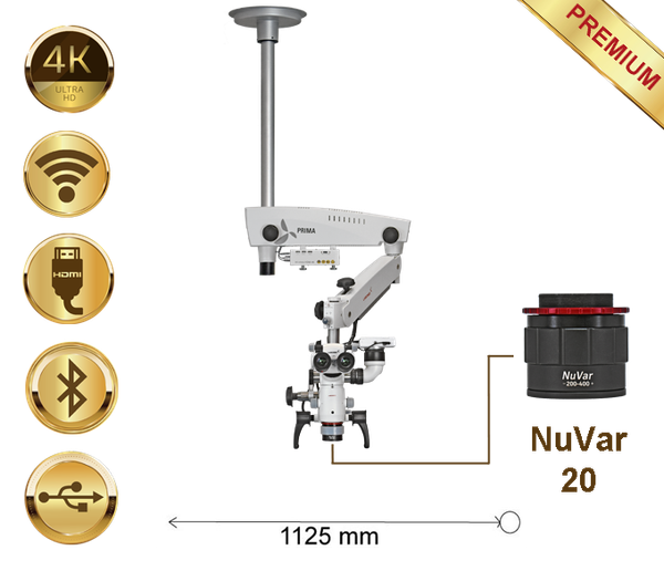 PrimaDNT Microscope Premium, Ceiling mount, NuVar 20