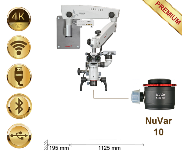 PrimaDNT Microscope Premium, Wall mount, NuVar 10