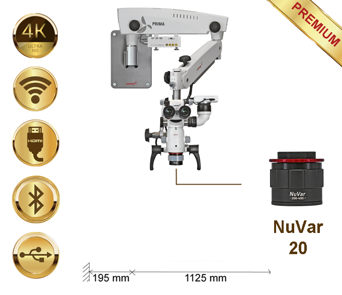 PrimaDNT Microscope Premium, Wall mount, NuVar 20 – Labomed Europe b.v., Instruments et accessoires divers