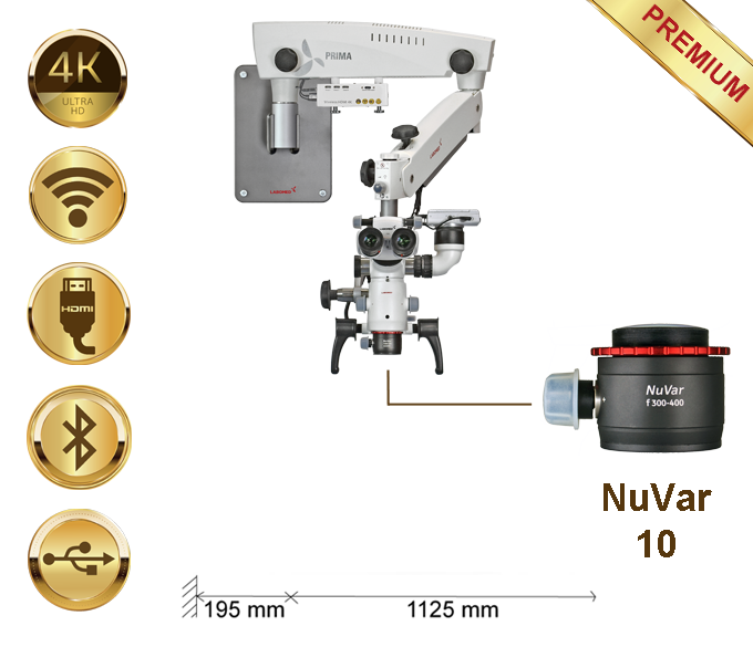 PrimaDNT Microscope Premium, Lang, Wall mount, NuVar 10 – Labomed Europe b.v., Instruments et accessoires divers