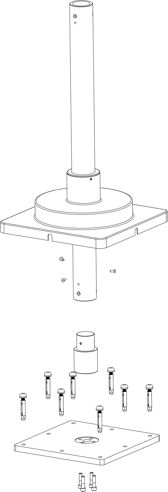 Floor mount system for Magna – Labomed Europe b.v., Practice Furniture and Accessories