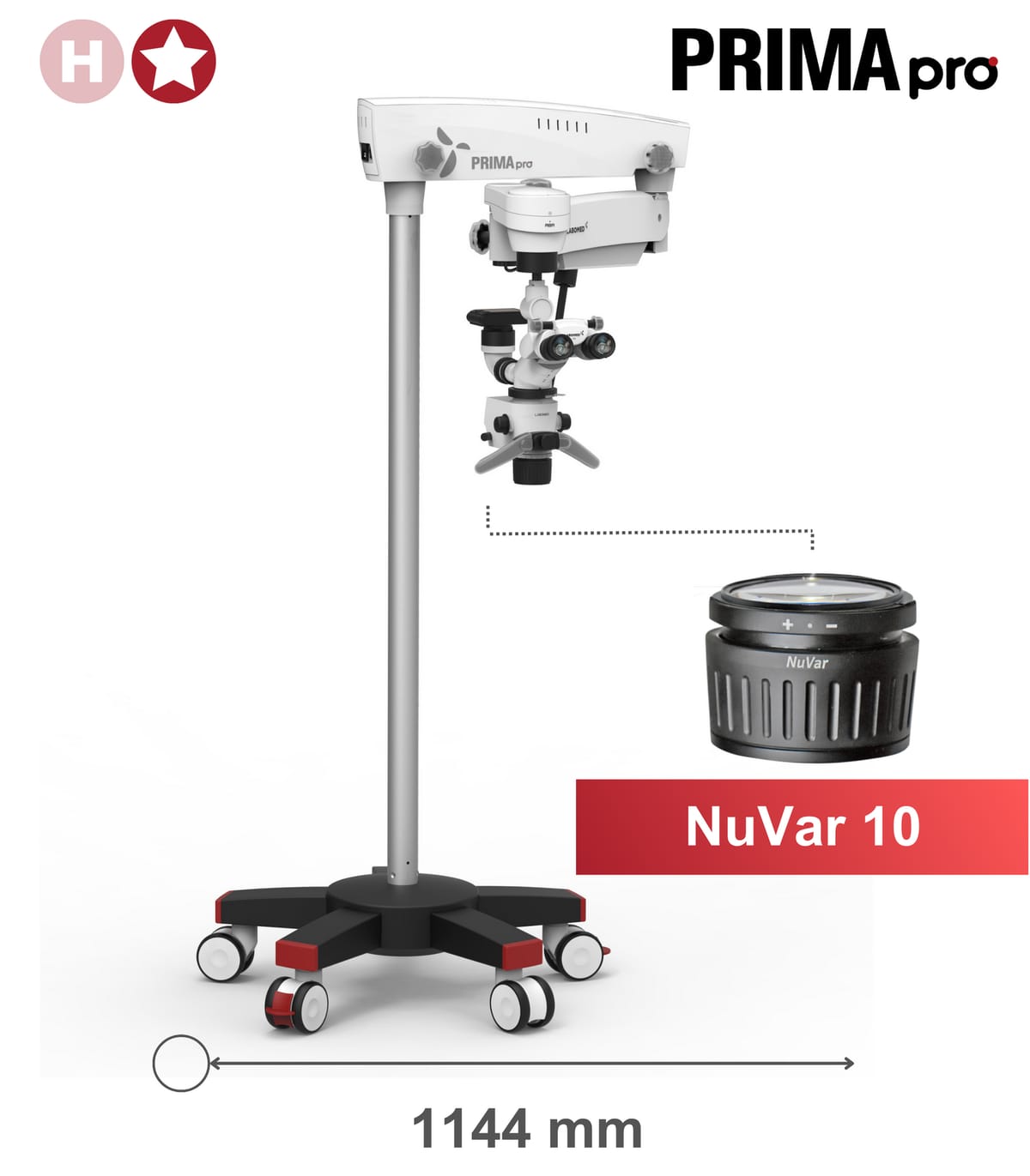 Prima pro, floor mount, NuVar 10 – Labomed Europe b.v., Instruments et accessoires divers
