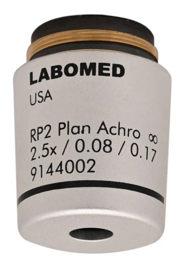 RP series Infinity corrected DIN 2.5x Plan Achro objective (use w/ 9144048) – Labomed Europe b.v., Loupes and Microscopes