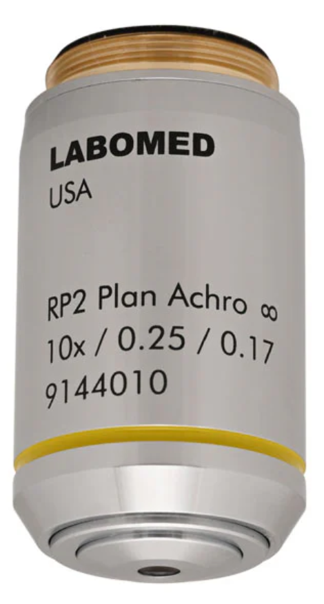 10x objective, NA 0.25/WD 4.50mm (RP2 Infinity corrected DIN – Labomed Europe b.v., Loupes and Microscopes