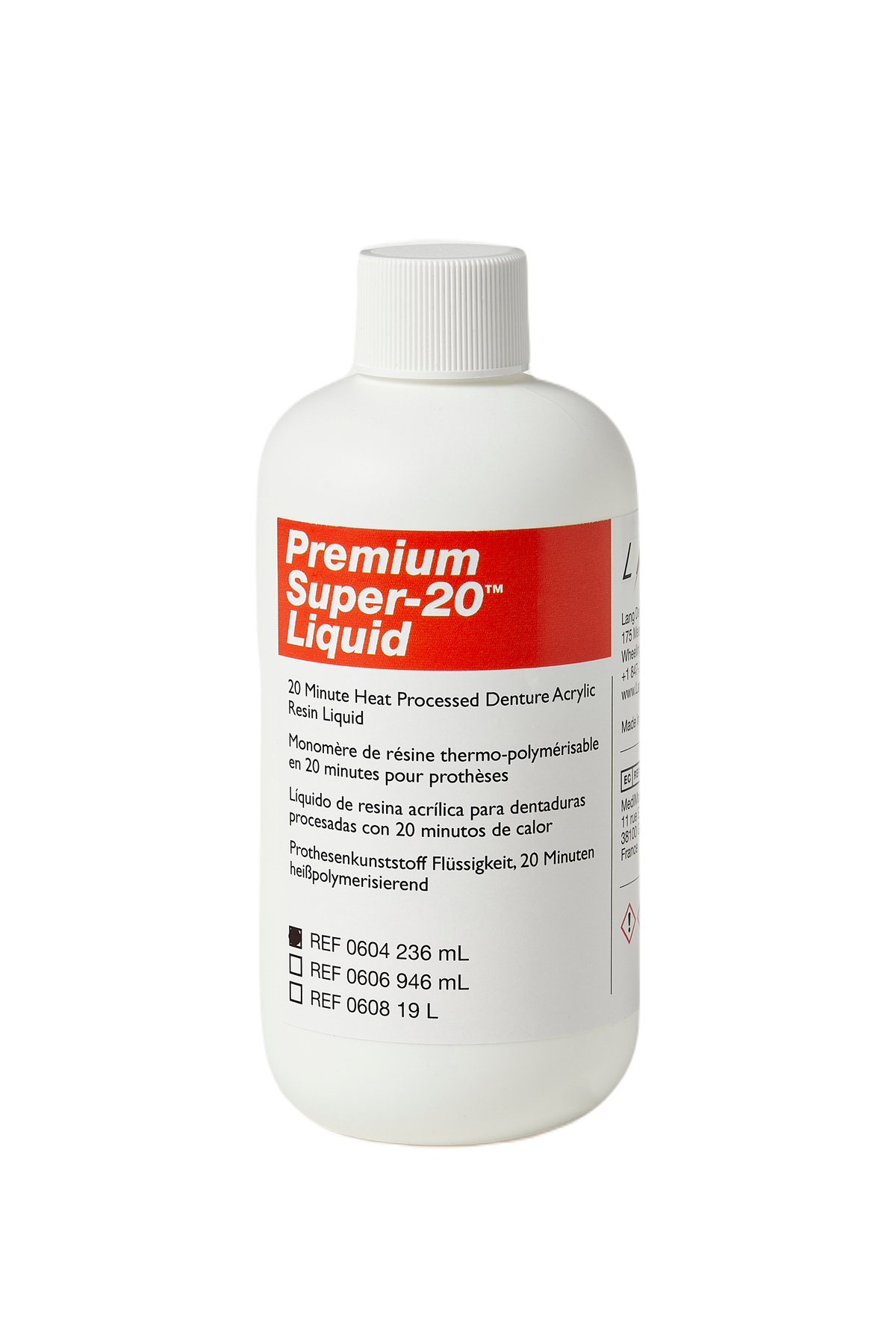 Premium Super-20 Denture Bottle Liquid – Lang Dental Mfg. Co., Inc., Kunststoffe