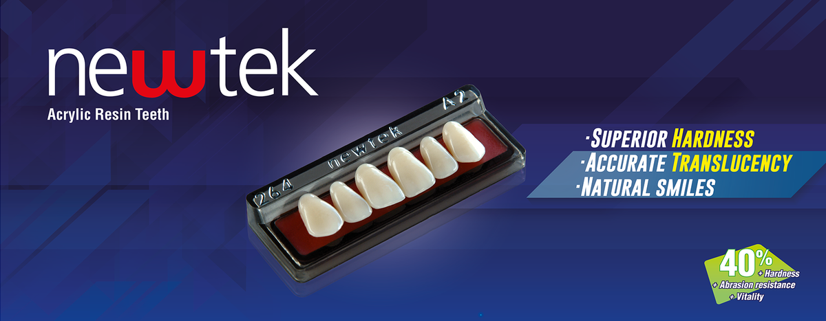 New Tek | Acrylic Resin Teeth – MDC Dental, Gypsum Additives, Die Hardeners and Plaster Removers