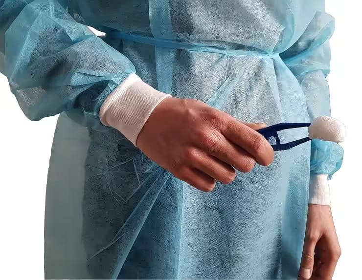 Isolation gown with cotton cuffs – MEDISTOCK, Surgical Apparel