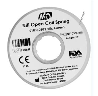 Ressort hélicoïdal ouvert NiTi TiNol-1 – Modern Orthodontics, Wires and Archwires