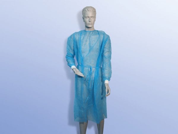 Besucherkittel blau, 120×144, Strickbündchen, 10er Packung – MPE Medical GmbH, OP-Kleidung