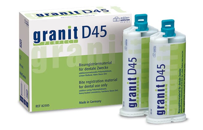 granit PERFECT D45 extra hard bite registration material 82505 – Müller-Omicron, Bissregistrierung