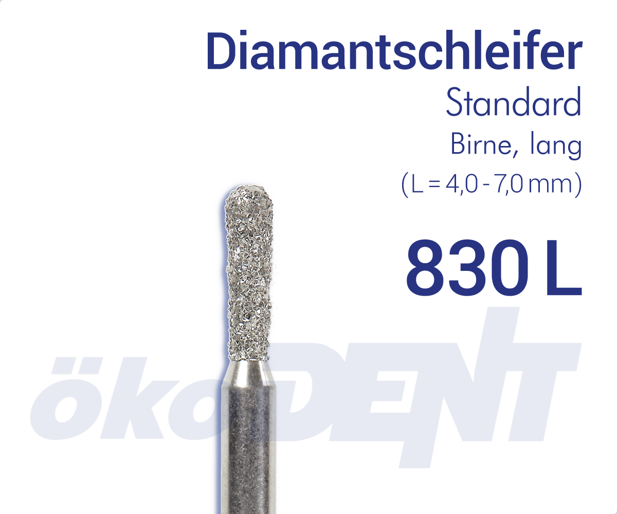 Standard-Diamant 830L - Birne, lang – ökoDENT, Rotierende Instrumente Labor