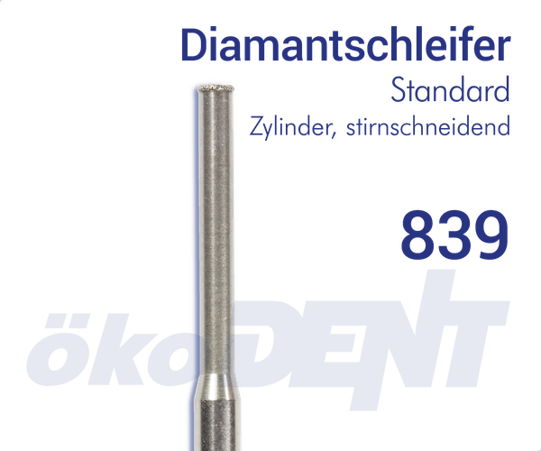Standard-Diamant 839 - Zylinder, Stirn schneidend