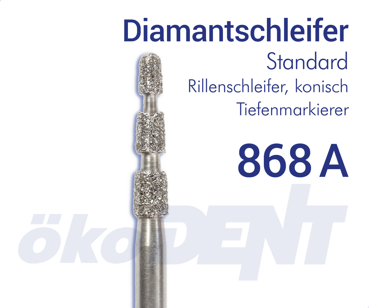 Standard-Diamant 868A - Rillenschleifer, konisch - Tiefenmarkierer – ökoDENT, Diamanten