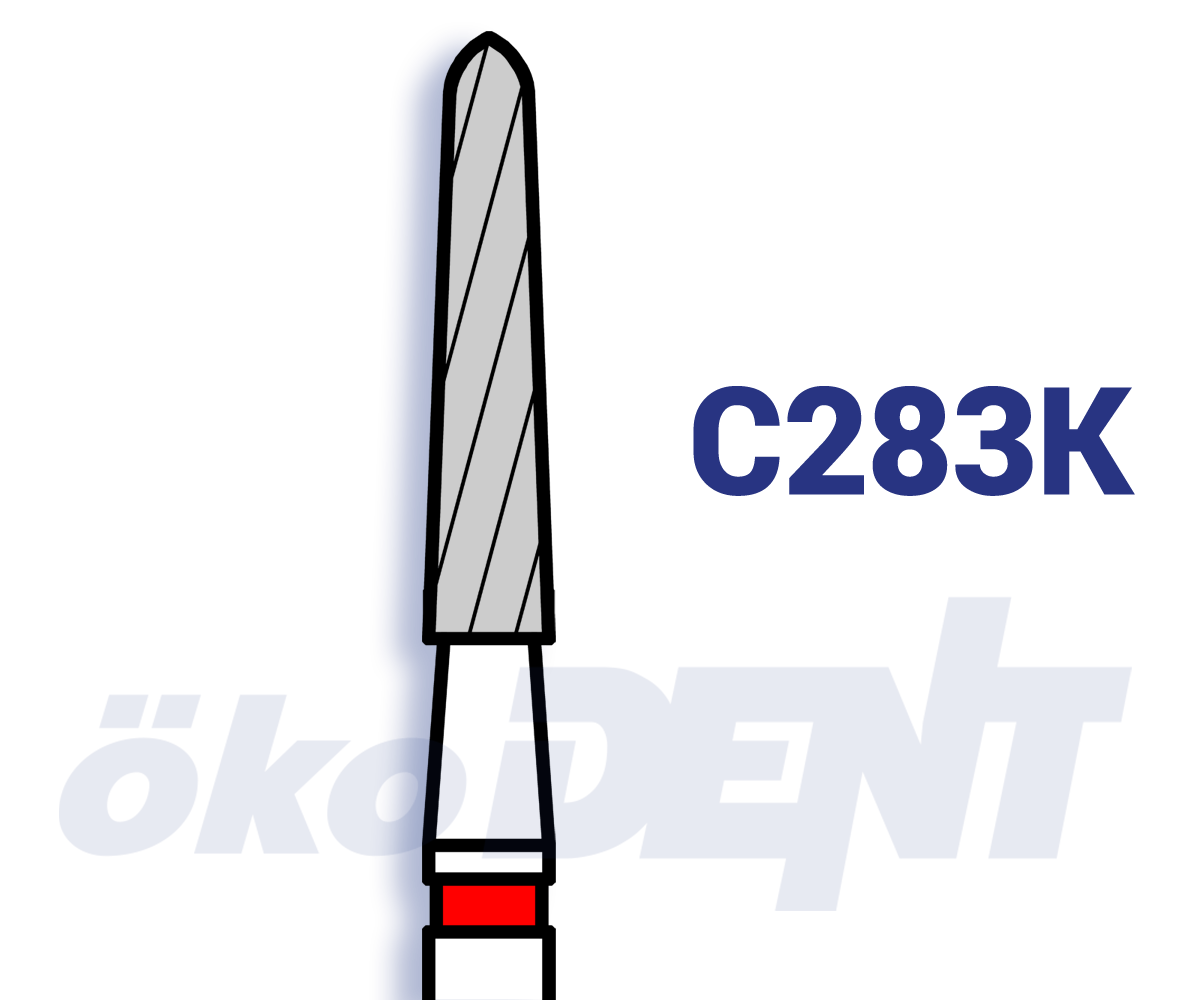 Hartmetall-Finierer C283K Torpedo konisch, 8 mm, 12 Schneiden – ökoDENT, Polishers