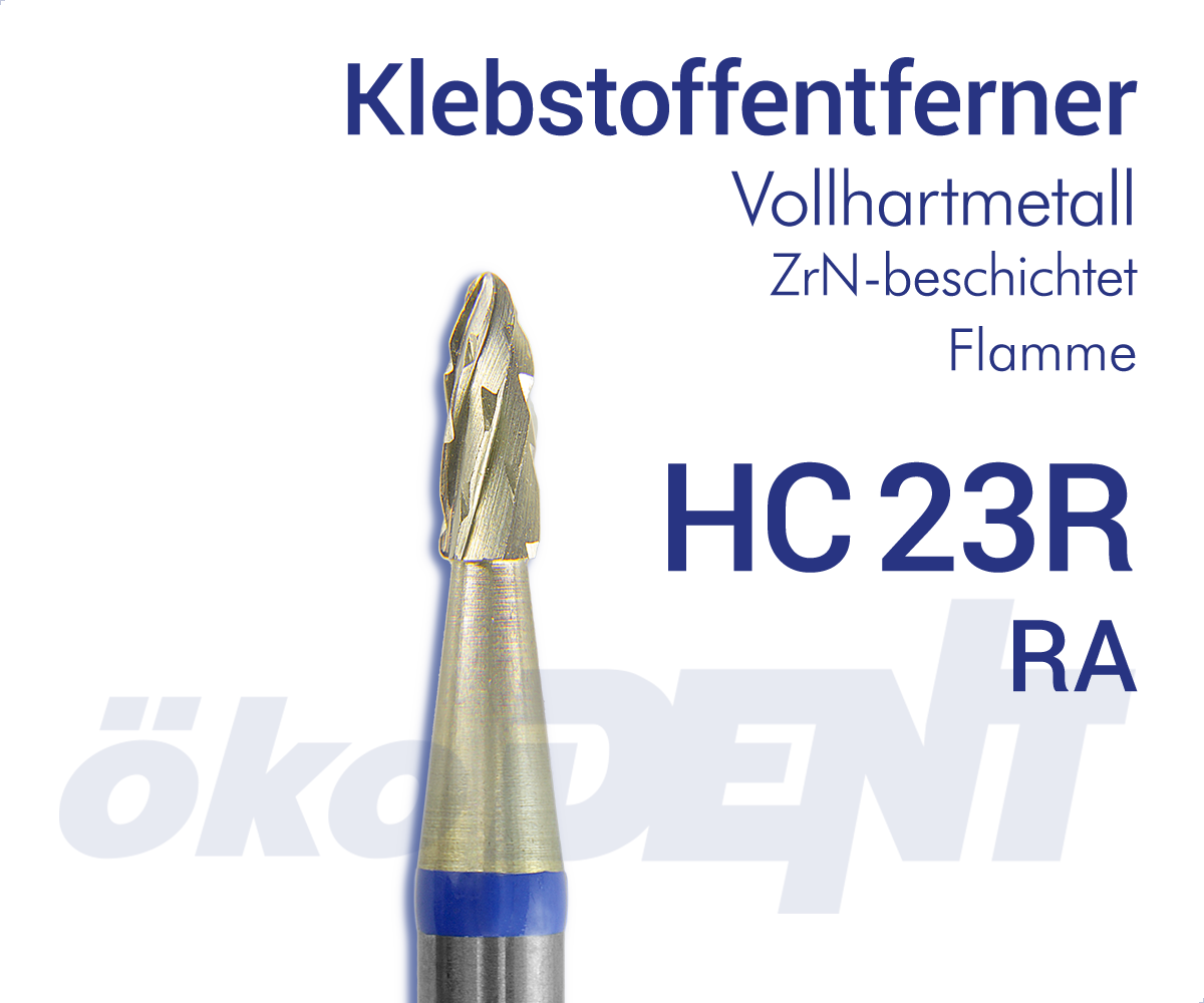 Klebstoffentferner HC23 R - Konus, rund, mit Zirkon-Nitrit-Beschichtung – ökoDENT, Hartmetallbohrer, Keramikbohrer