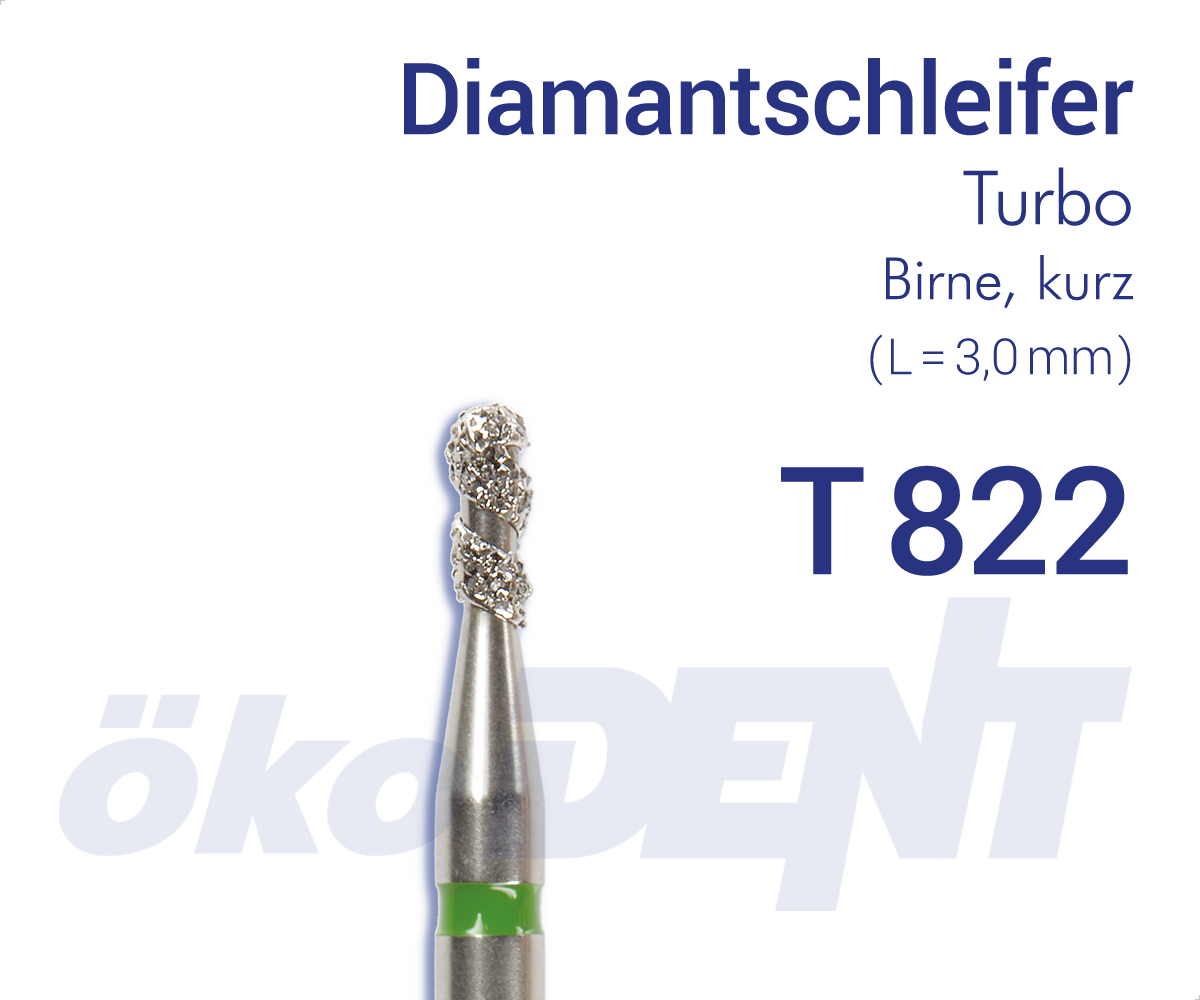 Turbo-Diamant T822 - Birne, kurz – ökoDENT, Diamonds
