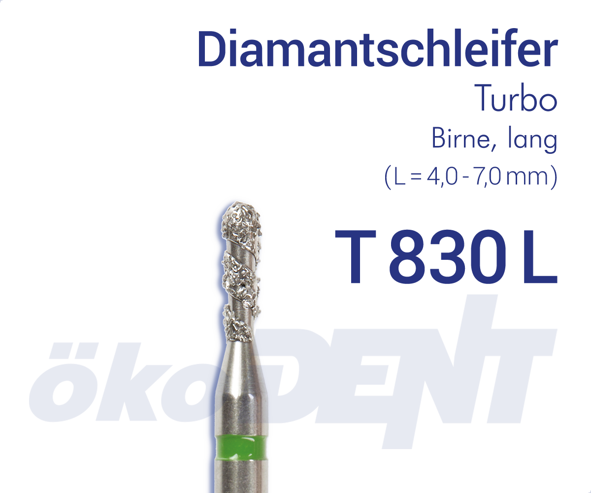 Turbo-Diamant T830L - Birne, lang – ökoDENT, Diamonds