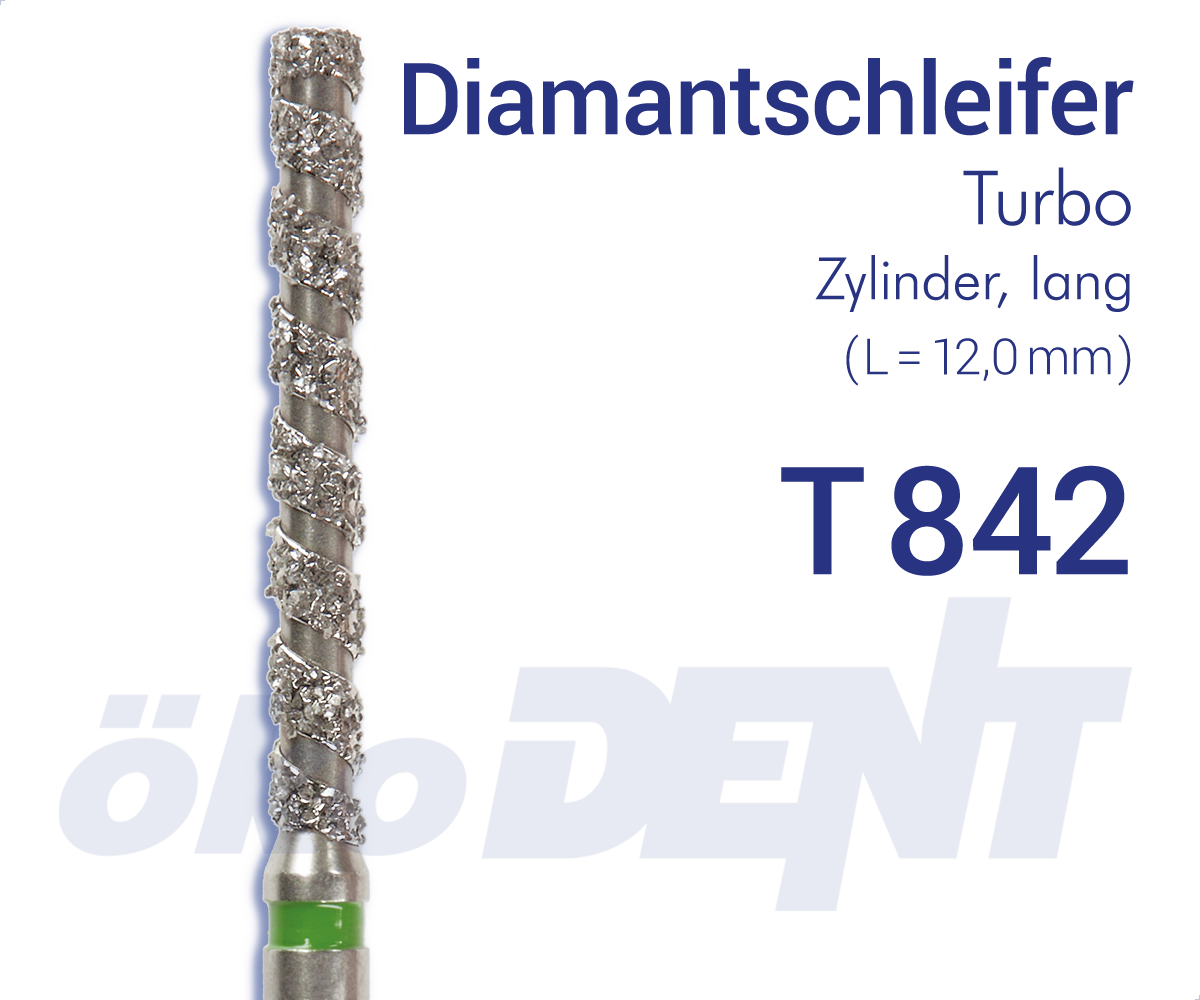 Turbo-Diamant T842 - Zylinder, lang – ökoDENT, Diamonds