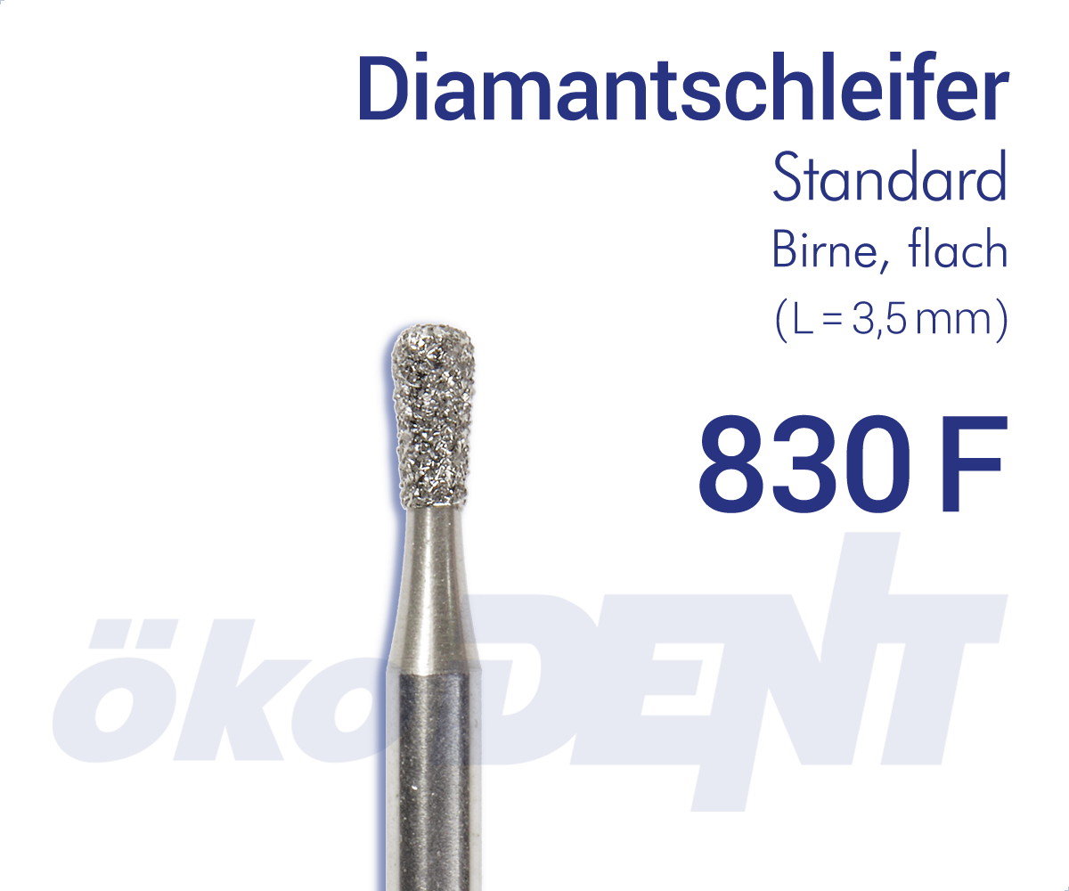 Standard-Diamant 830F - Birne, flach – ökoDENT, Diamond Burs